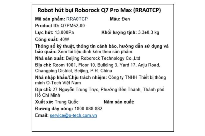 Robot hút bụi lau nhà Roborock Q7 Pro Max